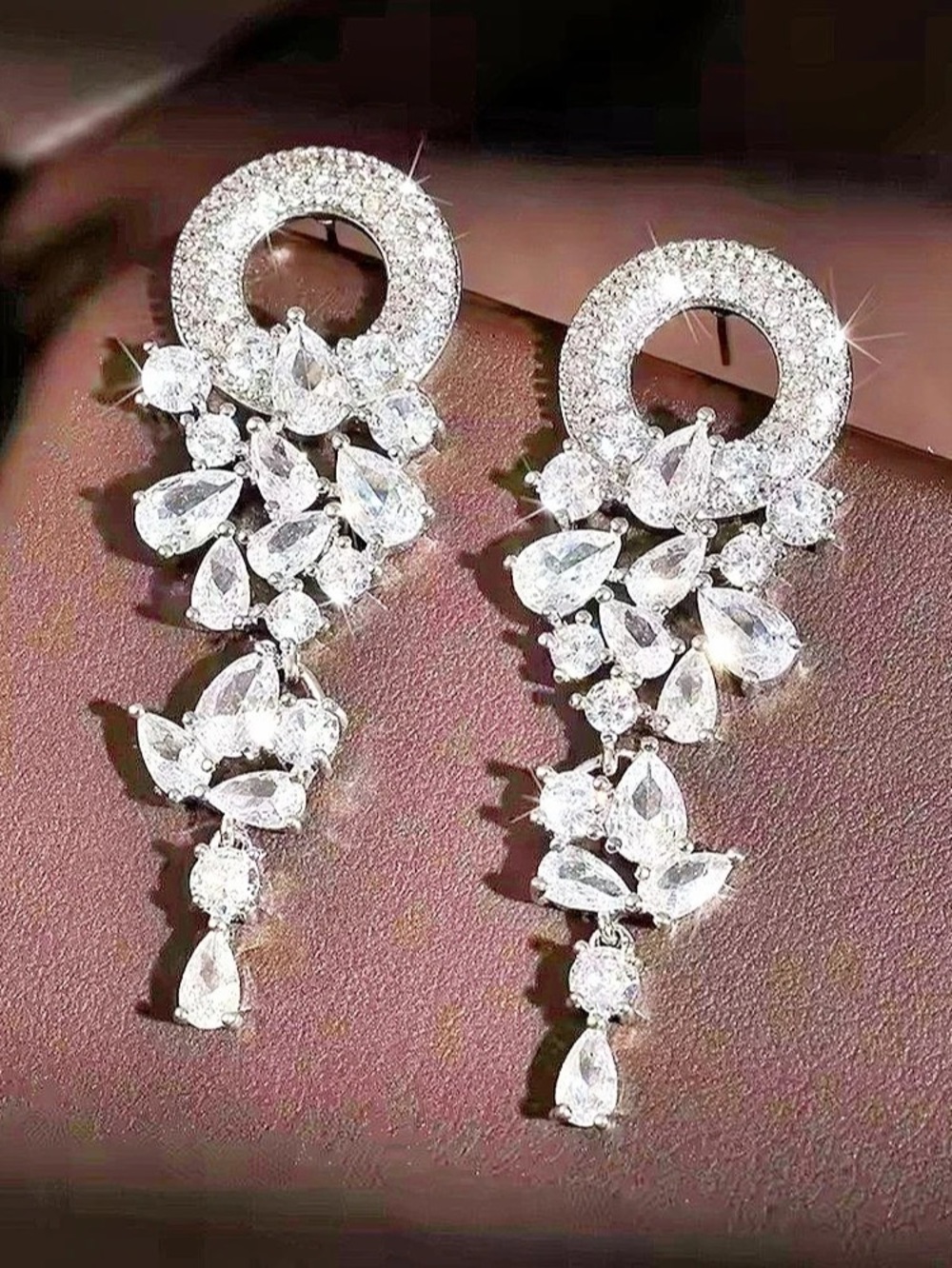 New Crystal Drop Earrings in Silver